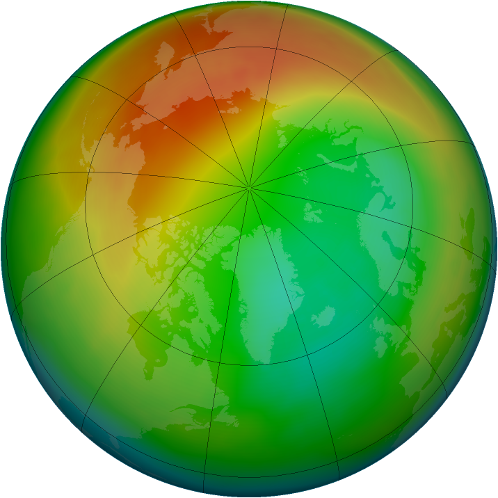 Arctic ozone map for February 2005
